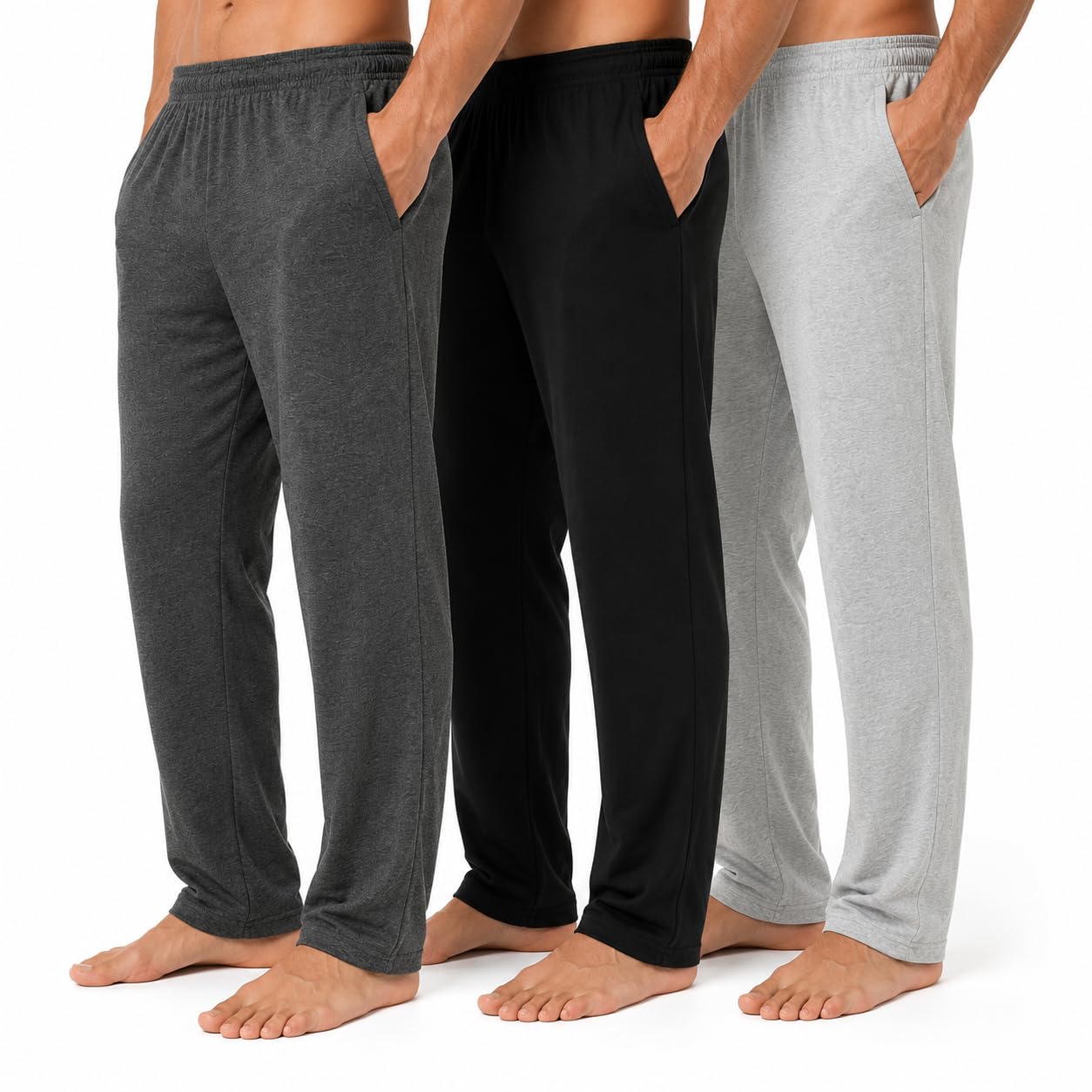 essential elements Men's 100% Cotton Jersey Active Lounge Sleep Pajama Pants for Men - 3 Pack-picture-50
