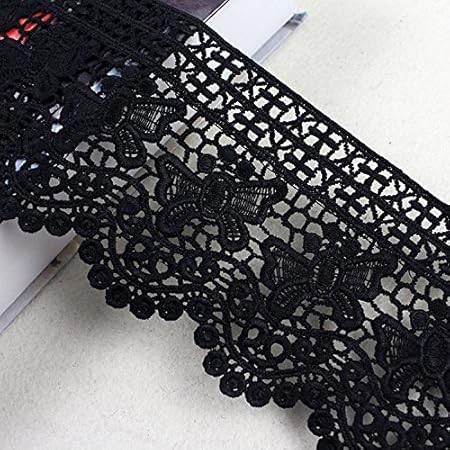 Ruban Dentelle Plissée à Volants PH PandaHall – 9 Mètres, Largeur 4 Cm, Noir, Pour Couture Et Décoration
