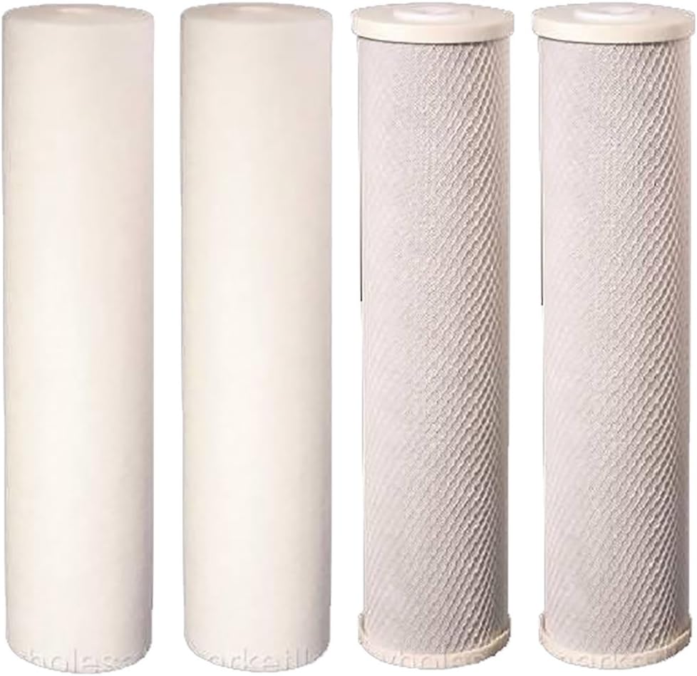 Bluonics Carbon Block & Sediment 4.5" x 20" Replacement Filter Cartridges