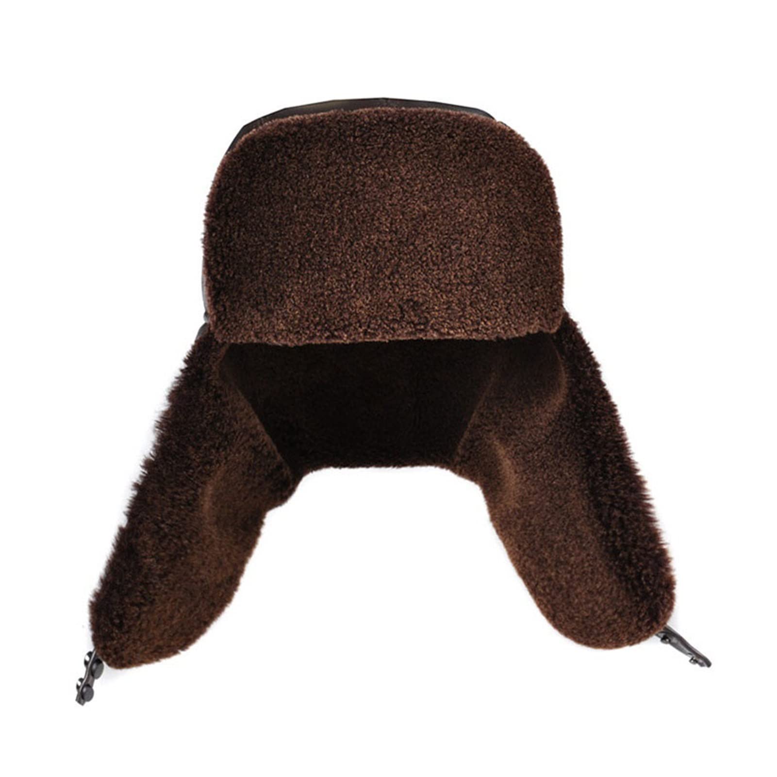 Oryginalne skórzane kapelusze bombowskie męskie z Earlflap rosyjski zima faux fu-r earmuffs caps brązowe czarne kolory