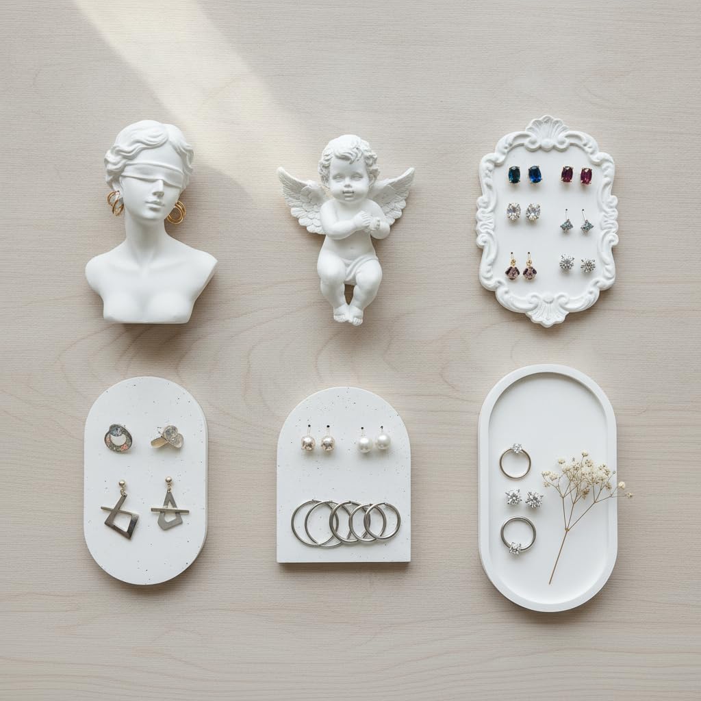 Espositore per Gioielli in Gesso, Set 6 in gesso
