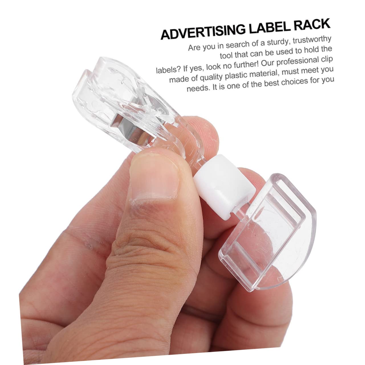 HOMSFOU 100 Pièces Porte Étiquette Transparent Clips de Signe pour Affichage Magasin Support Publicitaire Pratique pour Étiquettes Menus et Photos