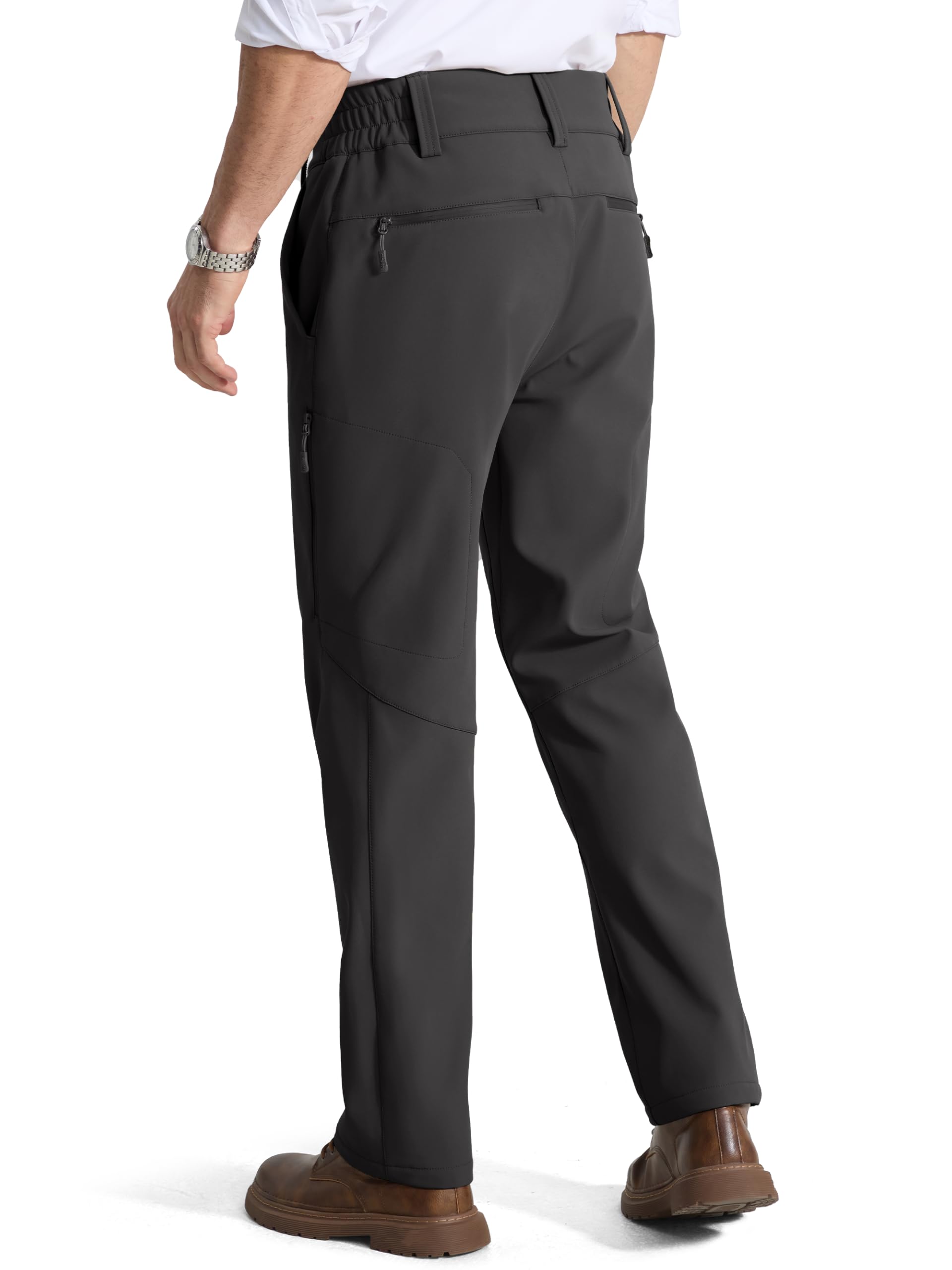 FREE SOLDIER Pantalones de invierno con forro polar para hombre, cálidos, resistentes al viento, con cintura ampliable, softshell y esquí