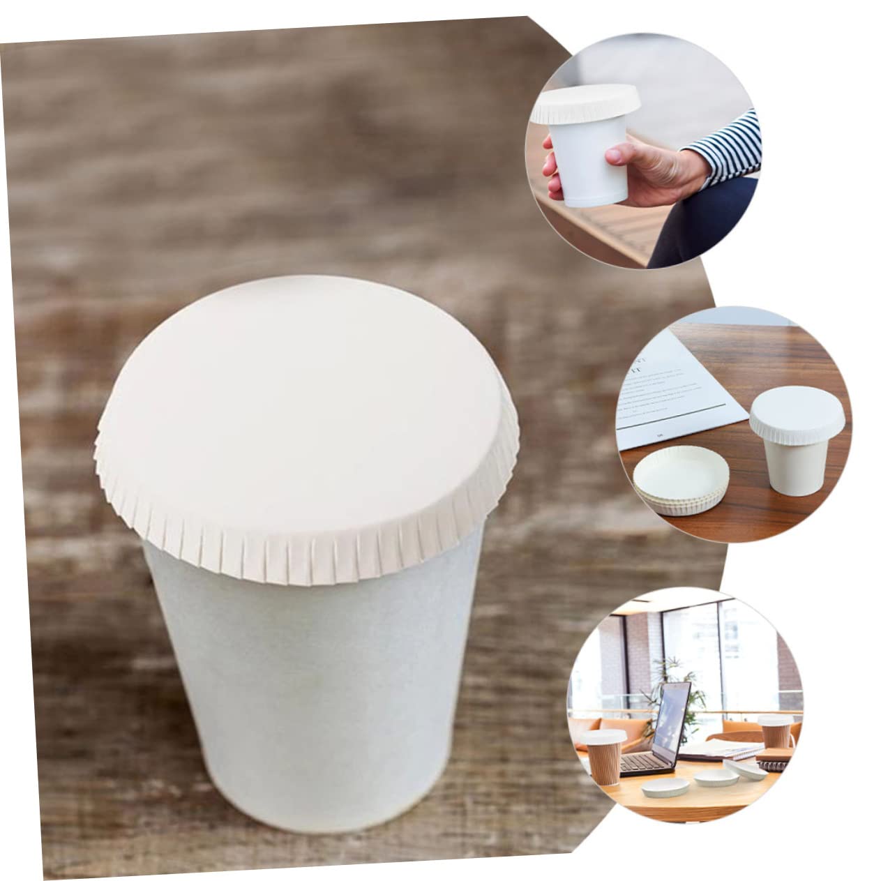 SHERCHPRY Paper Drinking Covers 150pcs Disposable Cup Caps Paper Lid for Cup Sand for Crafts