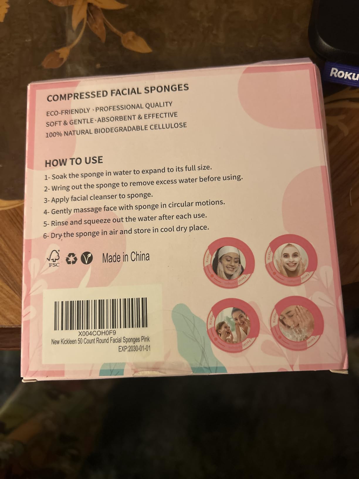 kickleen 50-Count Compressed Facial Sponges|Kickleen 100% Natural Cellulose Cosmetic Spa Sponges for Daily Facial Cleansing|Makeup and Mask Removal|Exfoliating|Skin Massage|Pore Exfoliation (50 Count (Pink))