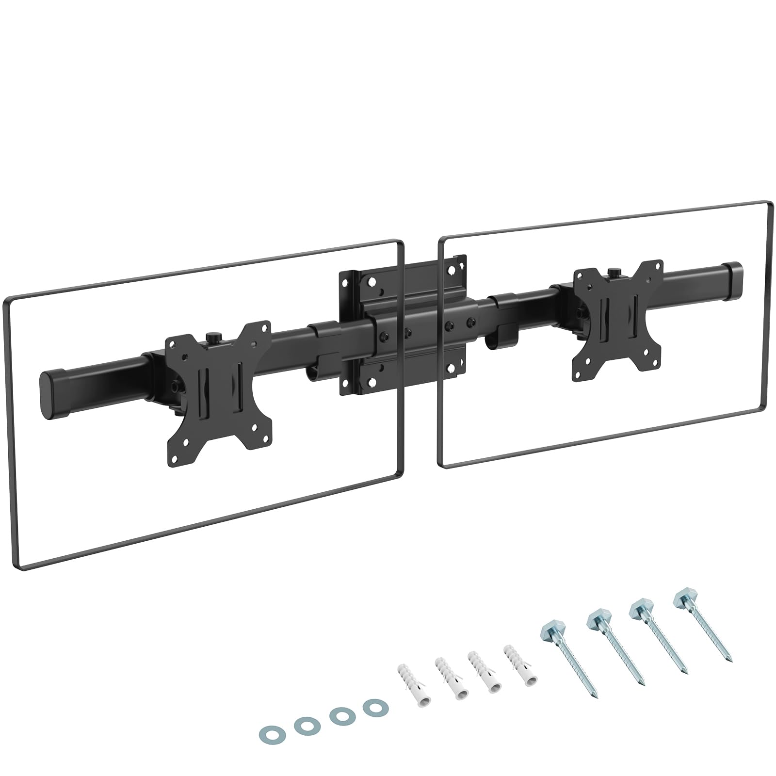 Supporto A Parete Per Doppio Monitor – Braccio Orientabile Per Schermi Fino A 35 Pollici, VESA 75/100, Risparmia Spazio Sulla Scrivania - 5