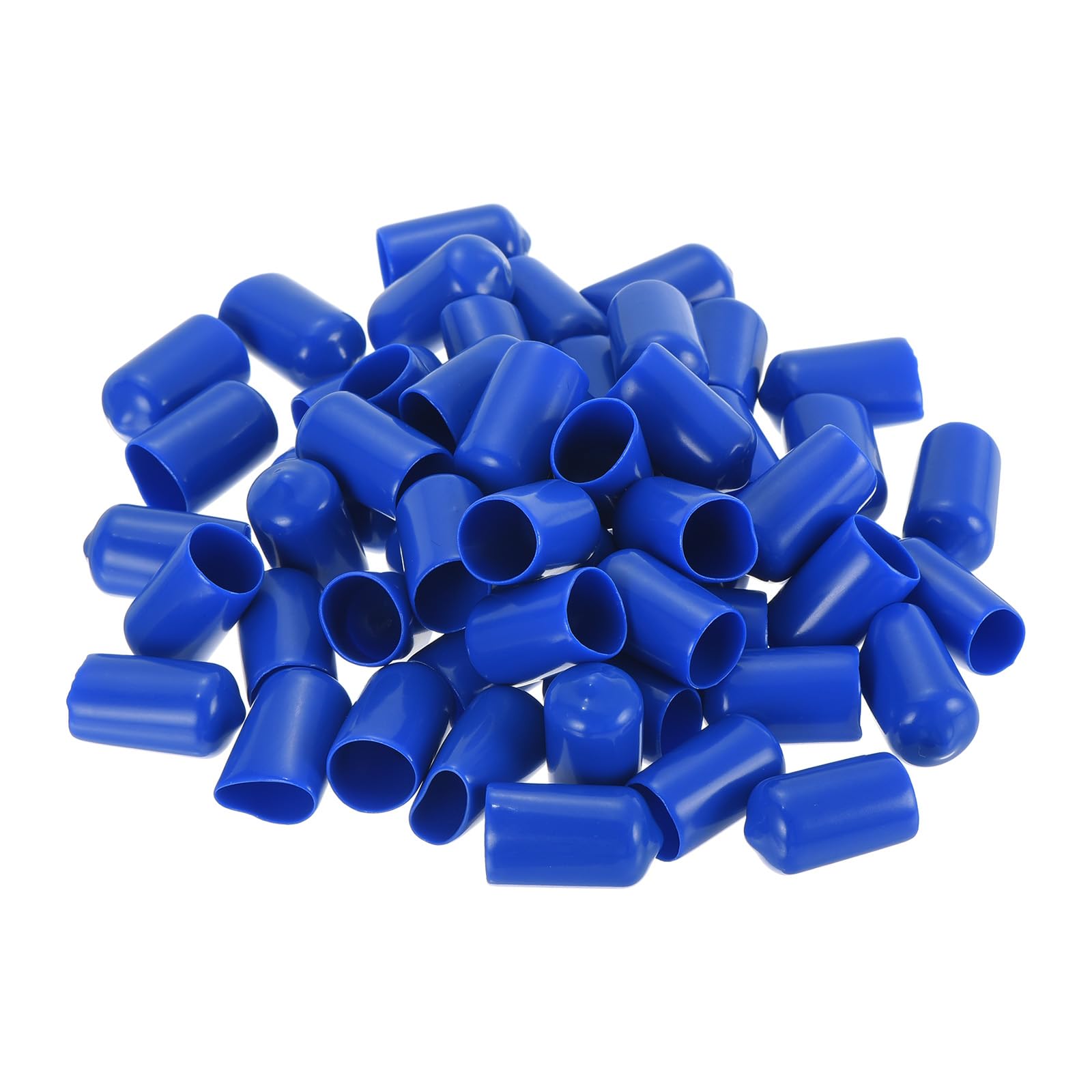 uxcell 100pcs Rubber End Caps 12mm ID Vinyl Round Tube Bolt Cap Cover Screw Thread Protectors Blue