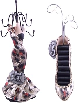 [Noble Leopard Lady] Jewelry Display Holder Stand Combo Red