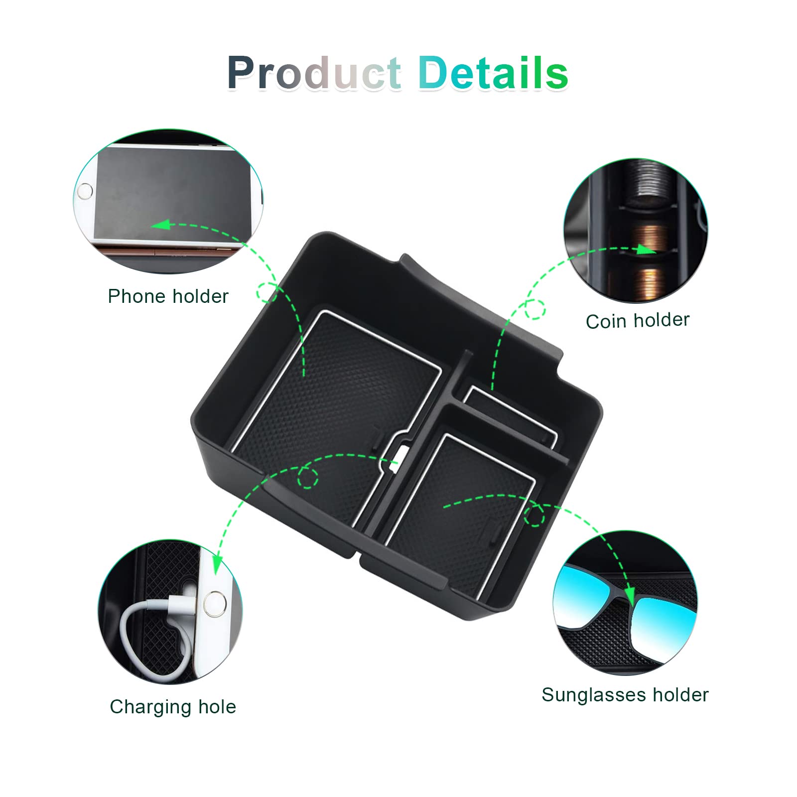 Organizer Per Bracciolo Honda HR-V 2022-2025 - Vanetto Portaoggetti Nero - Foto 4