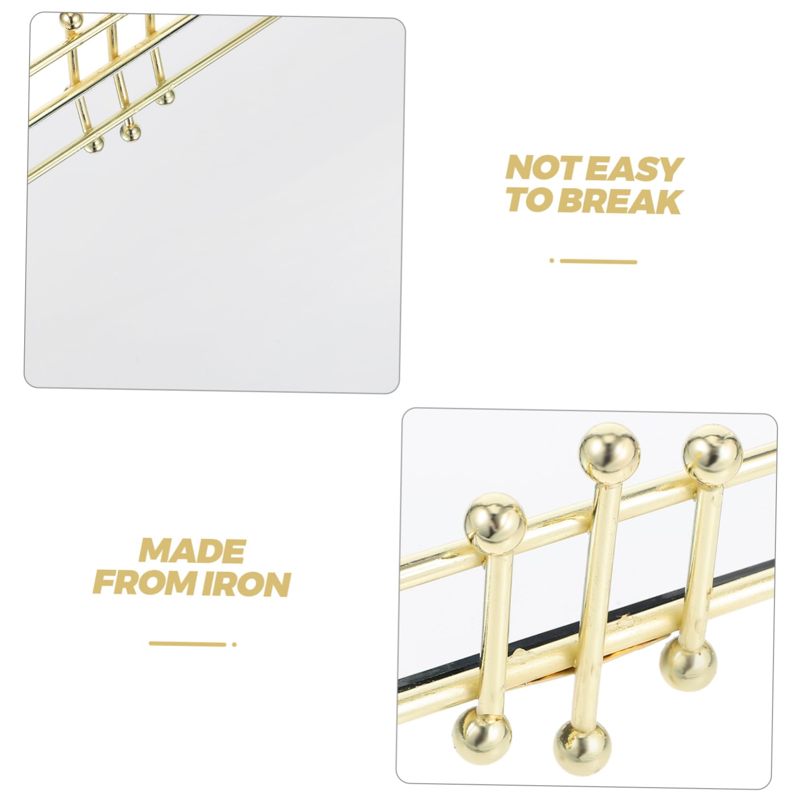 ABOOFAN Bandeja Decorativa para Tocador y Baño, Organizador de Maquillaje y Perfumes, Hierro Dorado, Gran Capacidad, Fácil de Limpiar