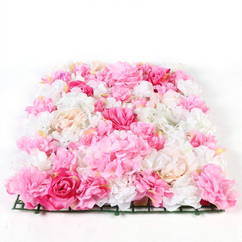 Futchoy 20 Stück Künstliche Blumen Wand Hochzeitsfest Veranstaltungsort Panels Dekor Blumen Wanddekoration Blumenwandpaneel, Brautparty, Ereignis, Babyzimmer, Kinderzimmer, Heimtextilien