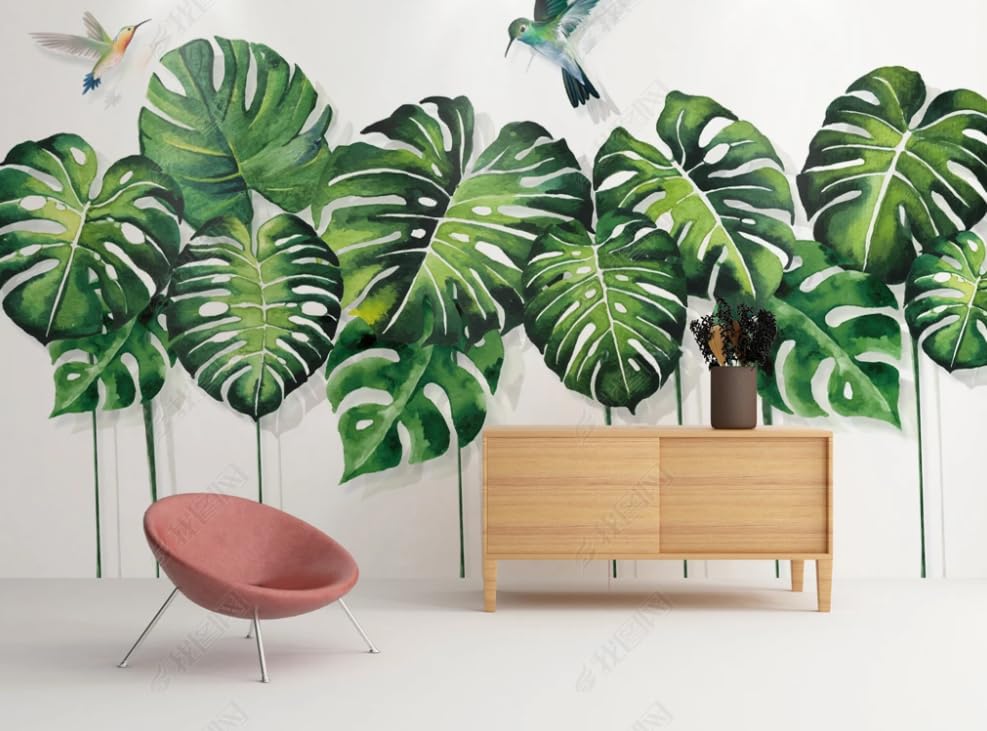 Papier peint intissé arbres tropicaux pour salon design et restaurant branché