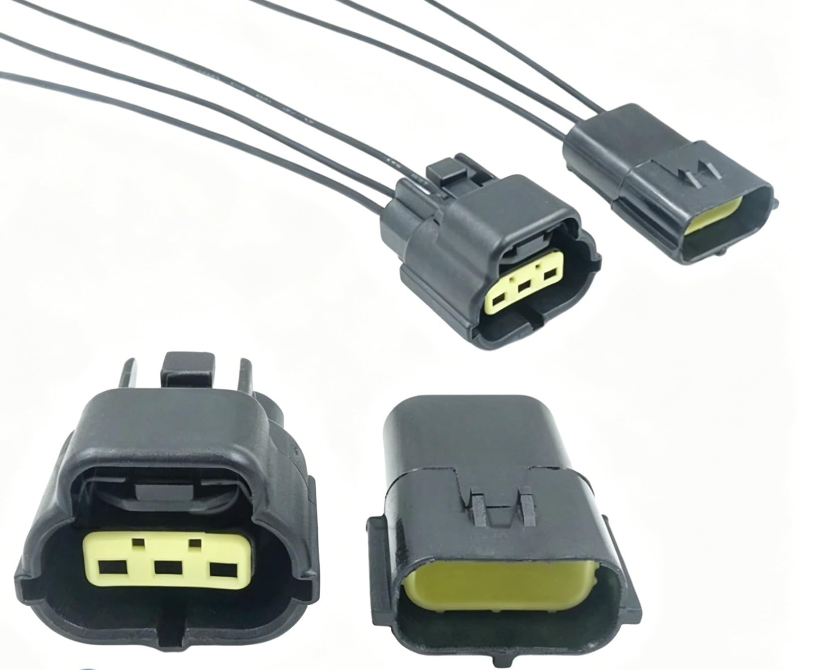 Conector macho y hembra negro impermeable for coche, conector sellado for, 3 pines, 174357-2, 174359-2