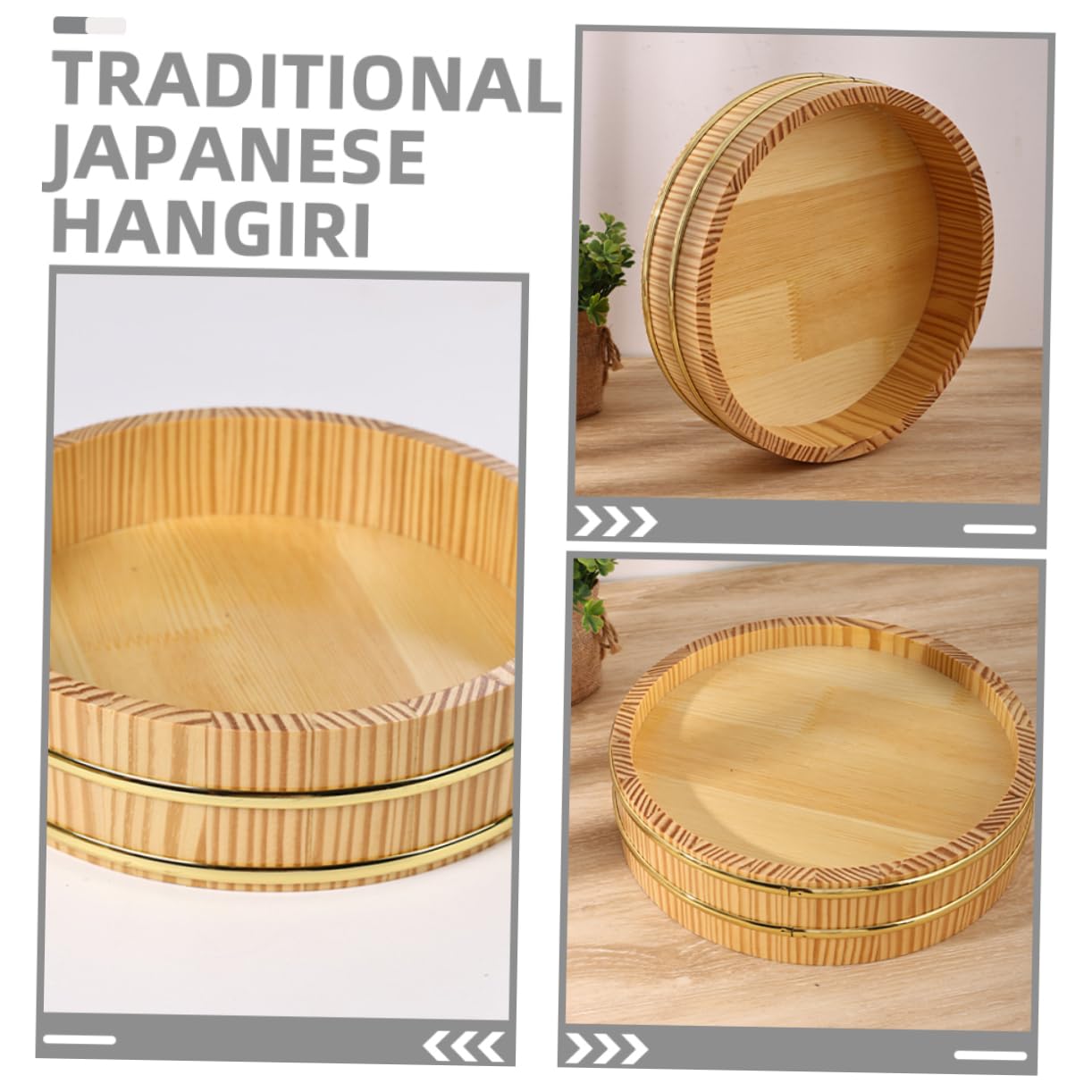 Kit per Preparare Sushi Sushi Rice Mixing Tub Hangiri Giapponese in Legno per Riso, Grande Capacità e Design Raffinato, come Contenitore per Cibo in Cucina