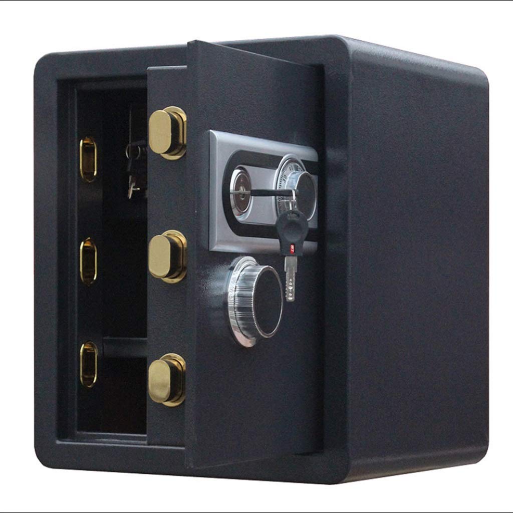 RLKHXBS Safes Box, Mechanical Password In-wall Office Safe Medium-Sized All-Steel Reinforcement 45cm High Safe Deposit Box,Color: Dark Gray Safety Box