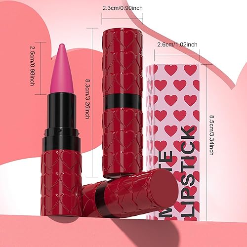 Miniatura 61 de evpct Juego de 3 lápices labiales color rubí ciruela rojo malva degradado mate lápiz labial lápiz labial lápiz lápiz para mujeres de larga duración
