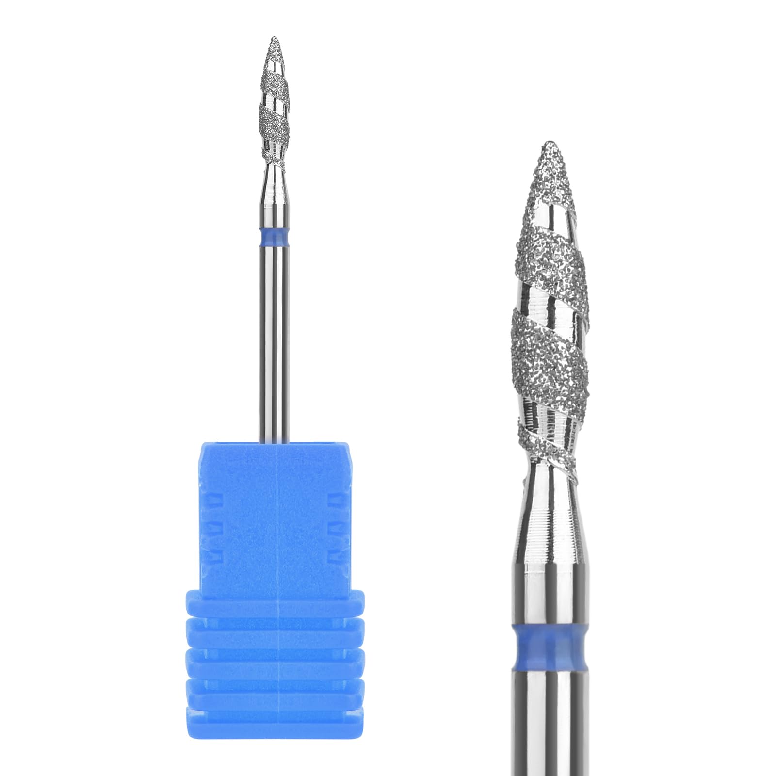 KADS Diamentowe Wiertło do Paznokci Tornado Flame 3/81.3 cm Frezy Manicure | Obrotowe Akcesoria do Wiertarek Spiralne Frezy do Paznokci Narzędzie Cienkie i Średnie Długi Płomień