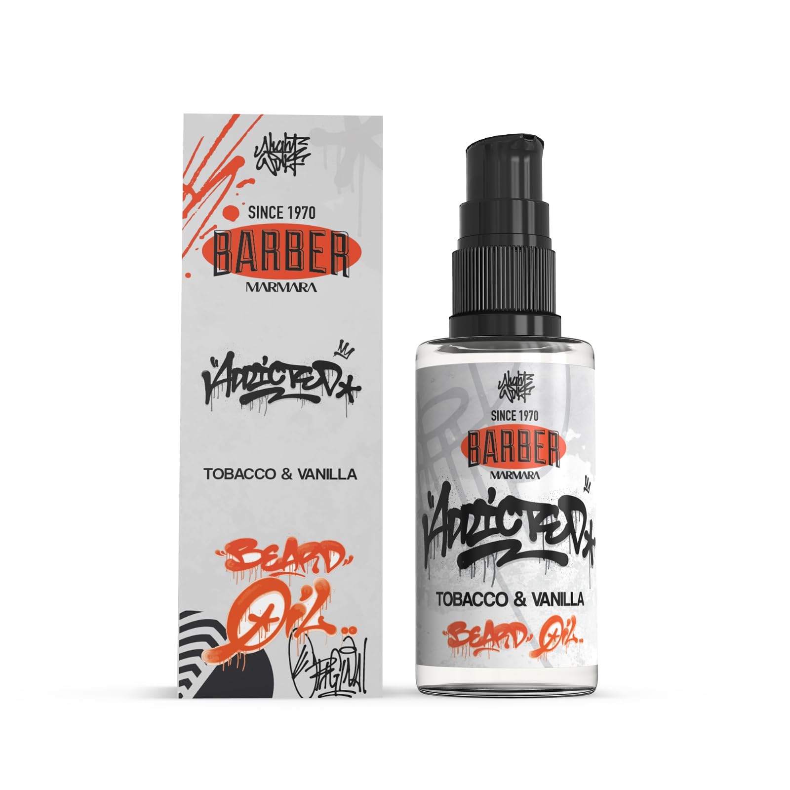 Barber Marmara Olejek do brody Tytoń & Wanilia 50ml, nawilżający olejek do brody i skóry, zmiękcza brodę, łagodzi swędzenie, szybko wchłaniająca się formuła, nie tłusta.