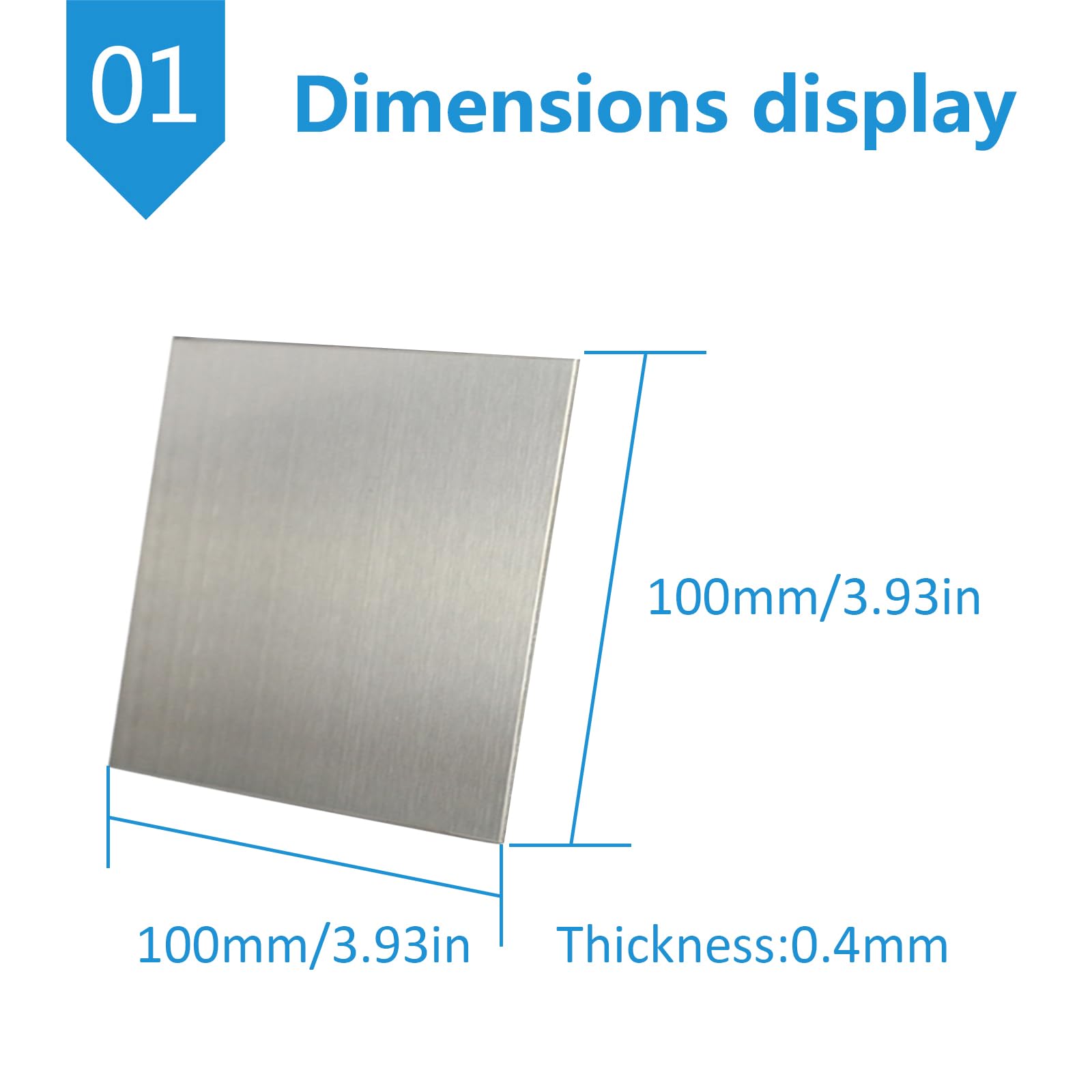 Plaque de zinc pur 10 cm x 10 cm - Plaque de zinc for expériences et usage industriel(0.4mm)