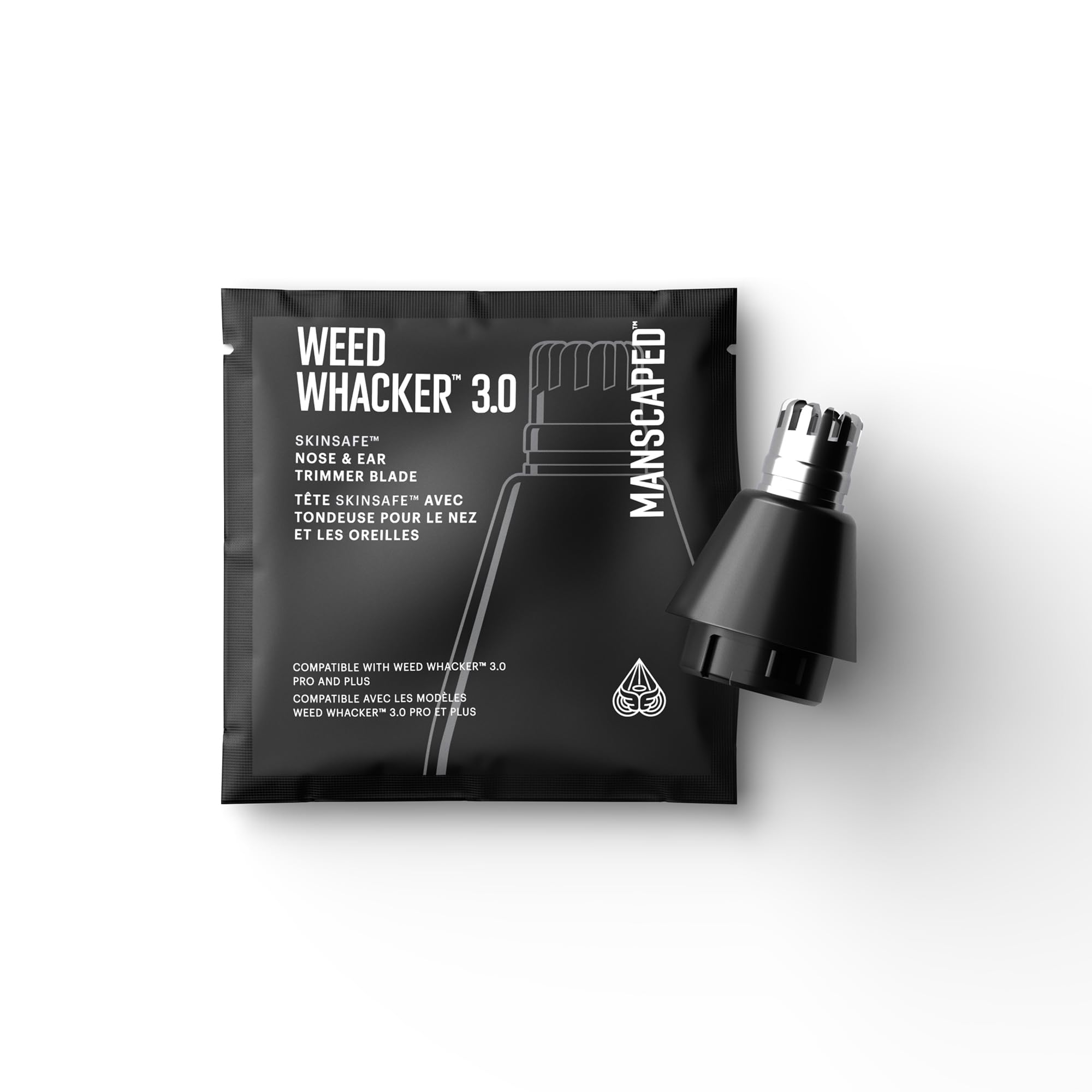MANSCAPED Weed Whacker 3 0 PRO Replacement Nose Ear Hair Trimmer Blade - SkinSafe Dual-Edge Rotary Blade Waterproof