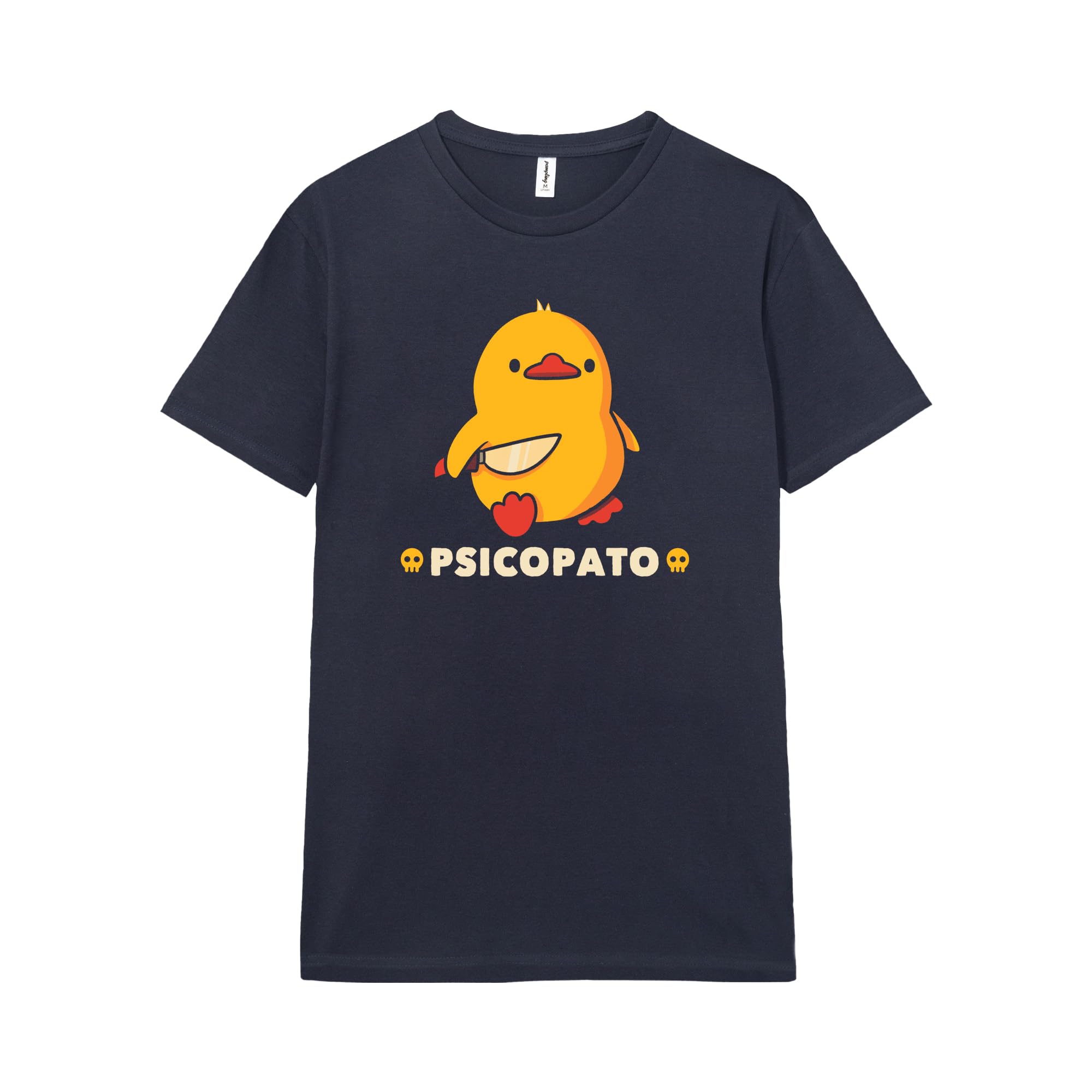 Pampling T-Shirt 100% Cotton with Short Sleeve, Unisex Fit with Original Patterns in 5 Sizes, T-Shirt Blue, Model Psicopato (S)