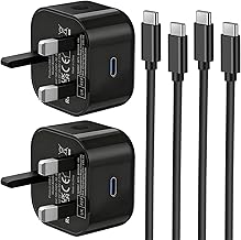 Samsung Fast Charger Plug and Cable 2Pack, Super Fast Charging for Samsung Galaxy S25/S24/S23/S22/S21/S20/A17/A16/A15/A32/A33/A34/A35/A36/A52/A53/A54/A55/A56/A25/A26, Type C Lead 1M and Plug USB C PD
