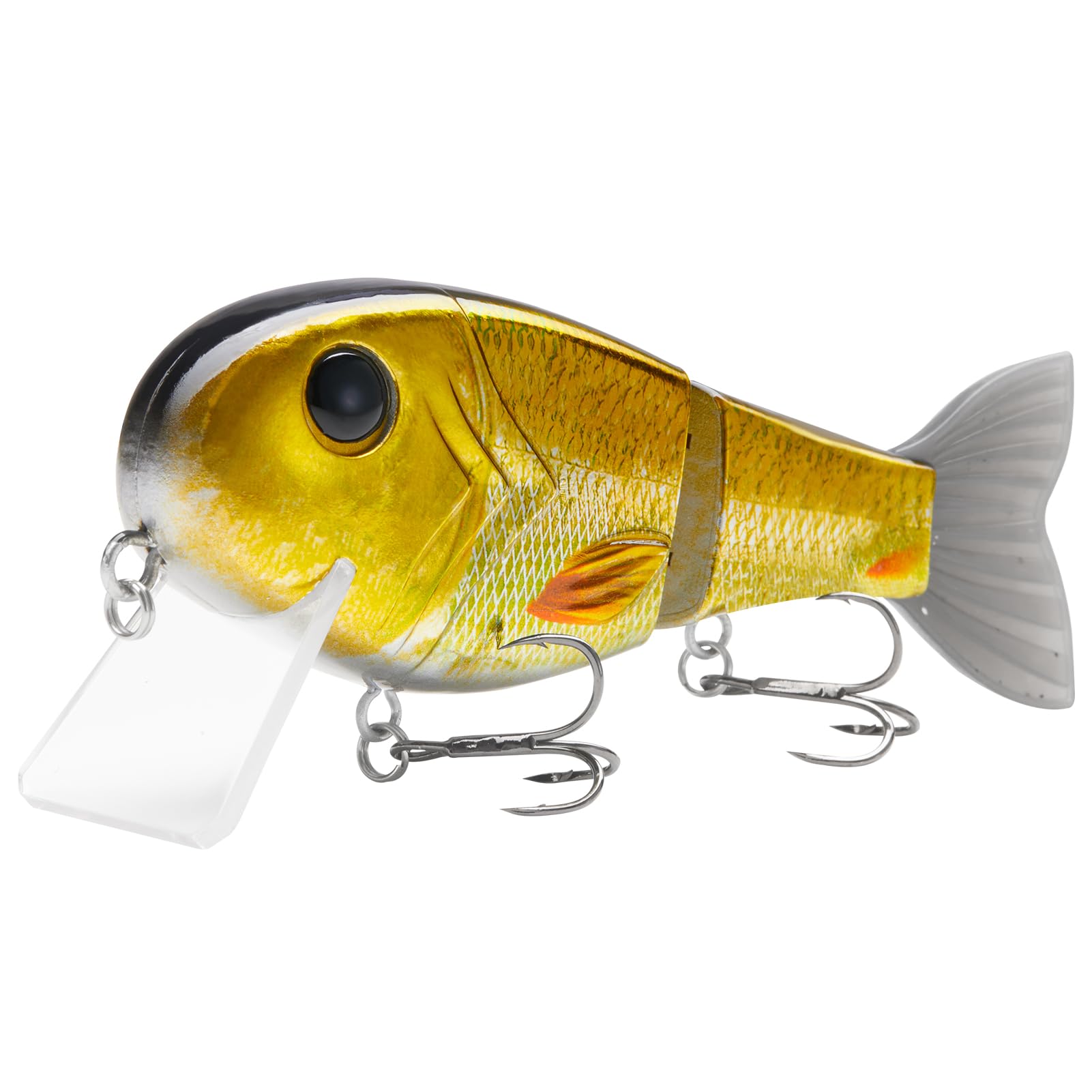 BASSROCK Topwater Fishing Lures for Bass Pike Salmon Floating Swimbait Jointed Crankbait Freshwater Saltwater 4.9in/1.76oz RK1001