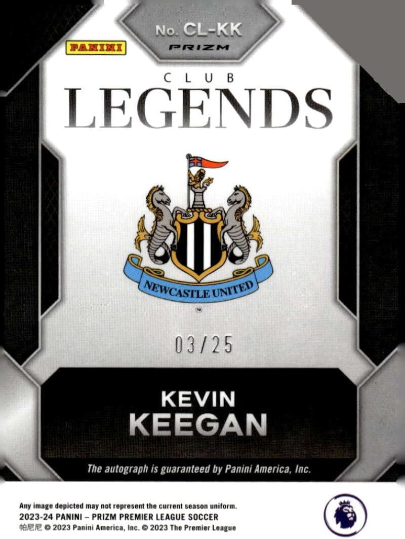 KEVIN KEEGAN AUTO 2023-24 Panini Prizm Premier League /25 Club Legends Signatures Prizms Purple #5 NM-MT Soccer EPL