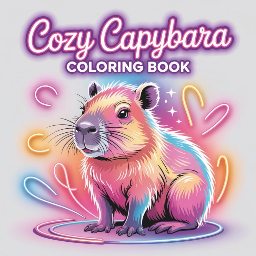 Cozy Capybara Coloring Book: Bold & Easy Relaxing Coloring Pages for Stress Relief and Calm