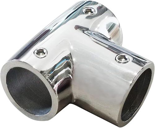 Miniatura 4 de keehui Acero inoxidable 316 pulido grado marino barandilla montaje 90° cubierta mano tee para 1.5 pulgadas (1.512 in) tubo/tubo de barco Marine Solid