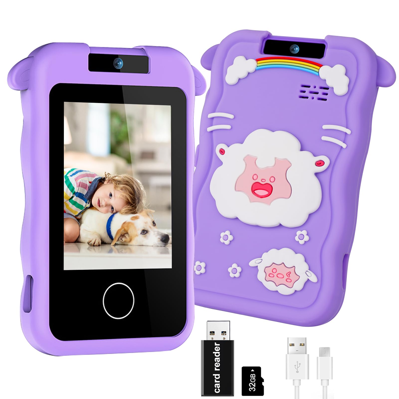 Kids Smart Phone Toys for Girls, Christmas Birthday Gift Toys for 3-12 Year Old Kids, 2.8