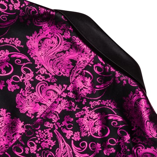Image of Barry. Wang Men's Sport Coats & Blazers Flower Suit Jacket 1 Button Paisley Tuxedo Mardi Gras Carnival Parade Gift