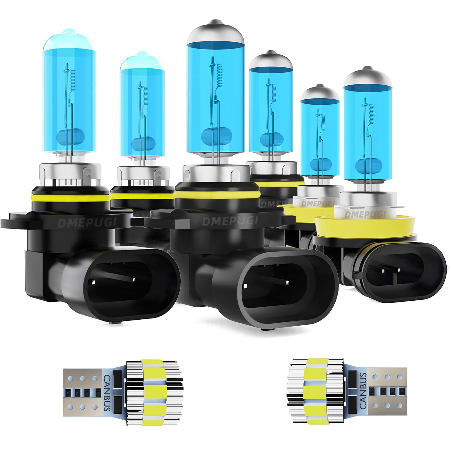 Headlight Bulbs Fit For Toyota Matrix 2009-2014, 9005 High Beam + 9006 Low Beam + H11 Fog Lights Halogen Light Bulb + License Plate Lights,Plug and Play, Pack of 8