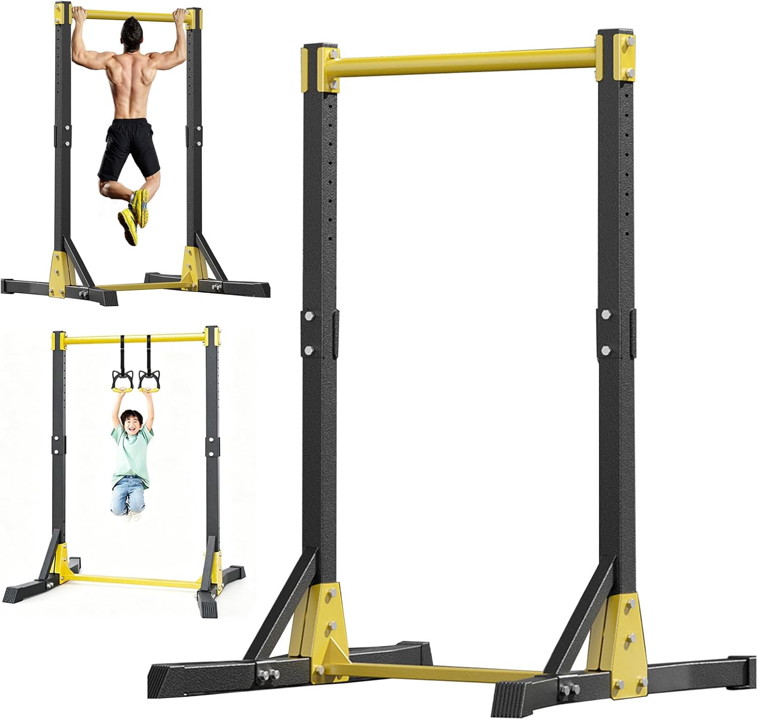 Free Standing Pull Up Station - Power Tower Adjustable Height Pullup Dip Station, Multi-Function Chin Up Bar Home Gym Equipment, 400LBS Weight Capacity