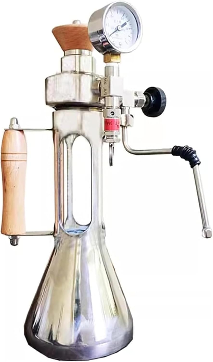 Milk Frother and Steamer, Open Flame/Induction Hob Heating, Steam Boiling Water Frothing Machine, with Pressure Gauge-Max-9 Bar, 350 Ml Kettle,for Dairy & Plant-based Milk