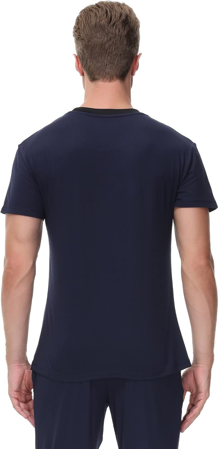 Ink+Ivy Mens Sleepwear Pajama Top Crewneck T-Shirt, Soft Sueded Jersey Tee Loungewear, Undershirt - Image 6