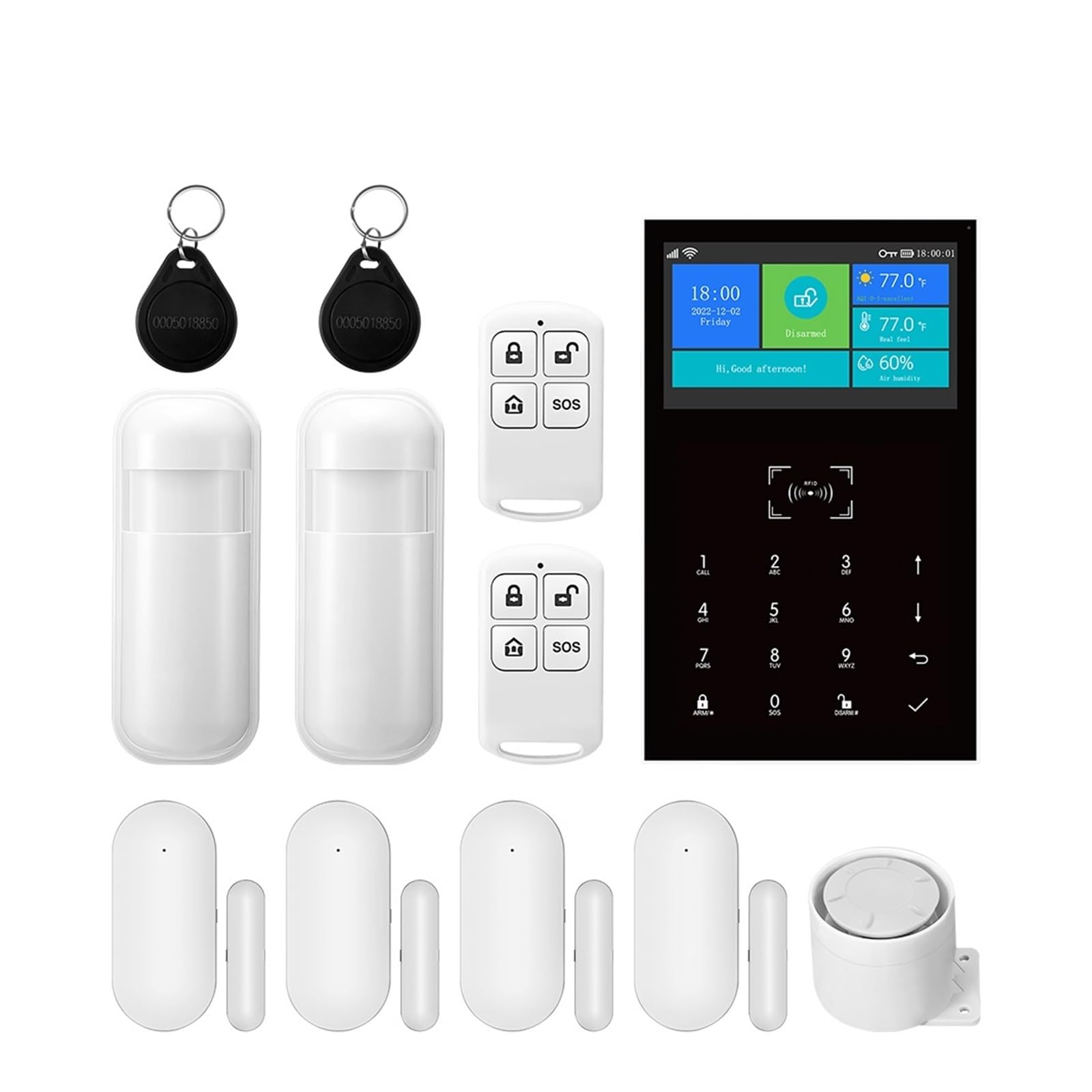 Wifi 4G Home Anti-Theft Alarm System GSM Wireless Connection Tuya APP Remote Monitoring Smart Remote Monitoring(B)