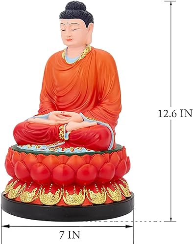Miniatura 6 de FENGSHUI-CAISHEN Estatua de Buda grande  Buda meditando sentado, escultura Sakyamuni hecha a mano para meditación zen, decoración del hogar, uso en