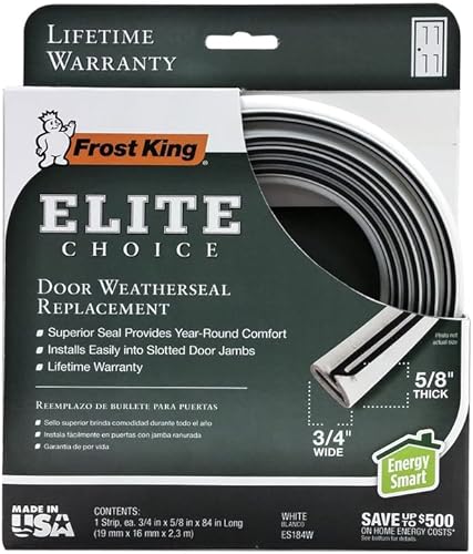 Miniatura 3 de Frost King Reemplazo de sello resistente a la intemperie, 12 pulgadas de ancho x 34 pulgadas de grosor x 7 pies de largo, color blanco