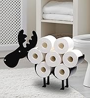 Vista 15 de Black Antler - Soporte de papel higiénico de metal, organizador de papel higiénico decorativo de metal para baños, capacidad para 8 rollos