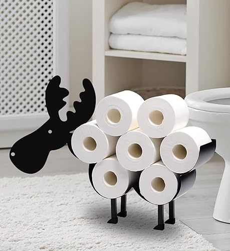 Miniatura 15 de Black Antler - Soporte de papel higiénico de metal, organizador de papel higiénico decorativo de metal para baños, capacidad para 8 rollos
