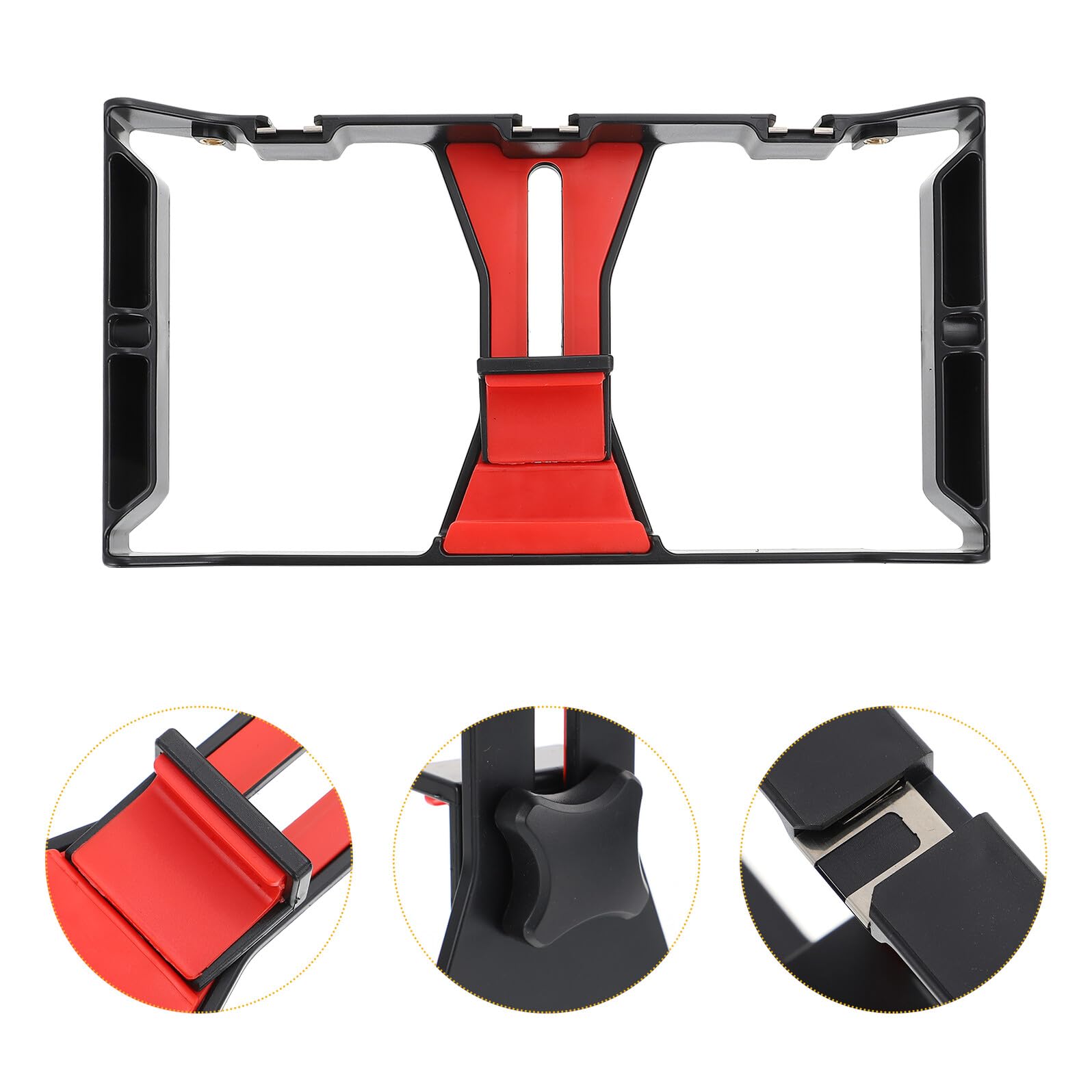 Stabilisateur Smartphone pour Téléphone Portable, Support Vidéo pour Téléphone en Abs Noir, Usage Horizontal et Vertical, Connectable Trépied, pour Vidéo