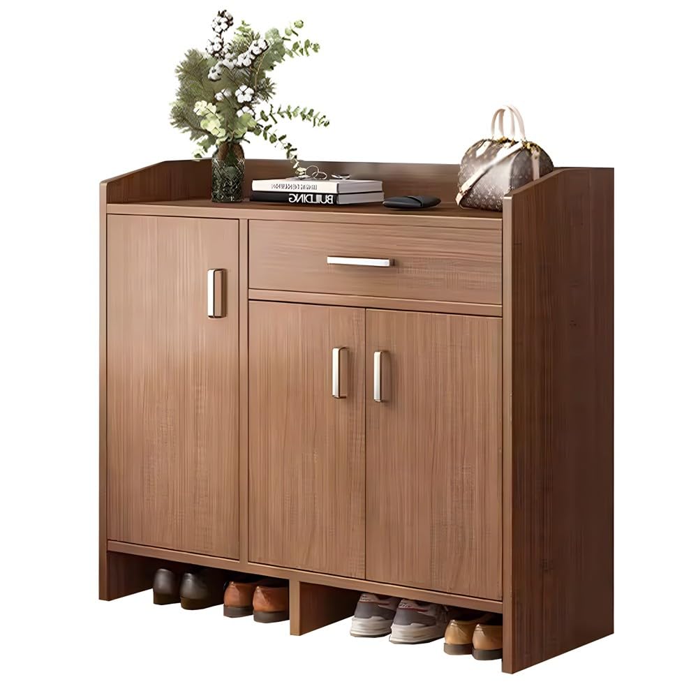 Meuble à chaussures avec portes et tiroirs, banc multifonctionnel