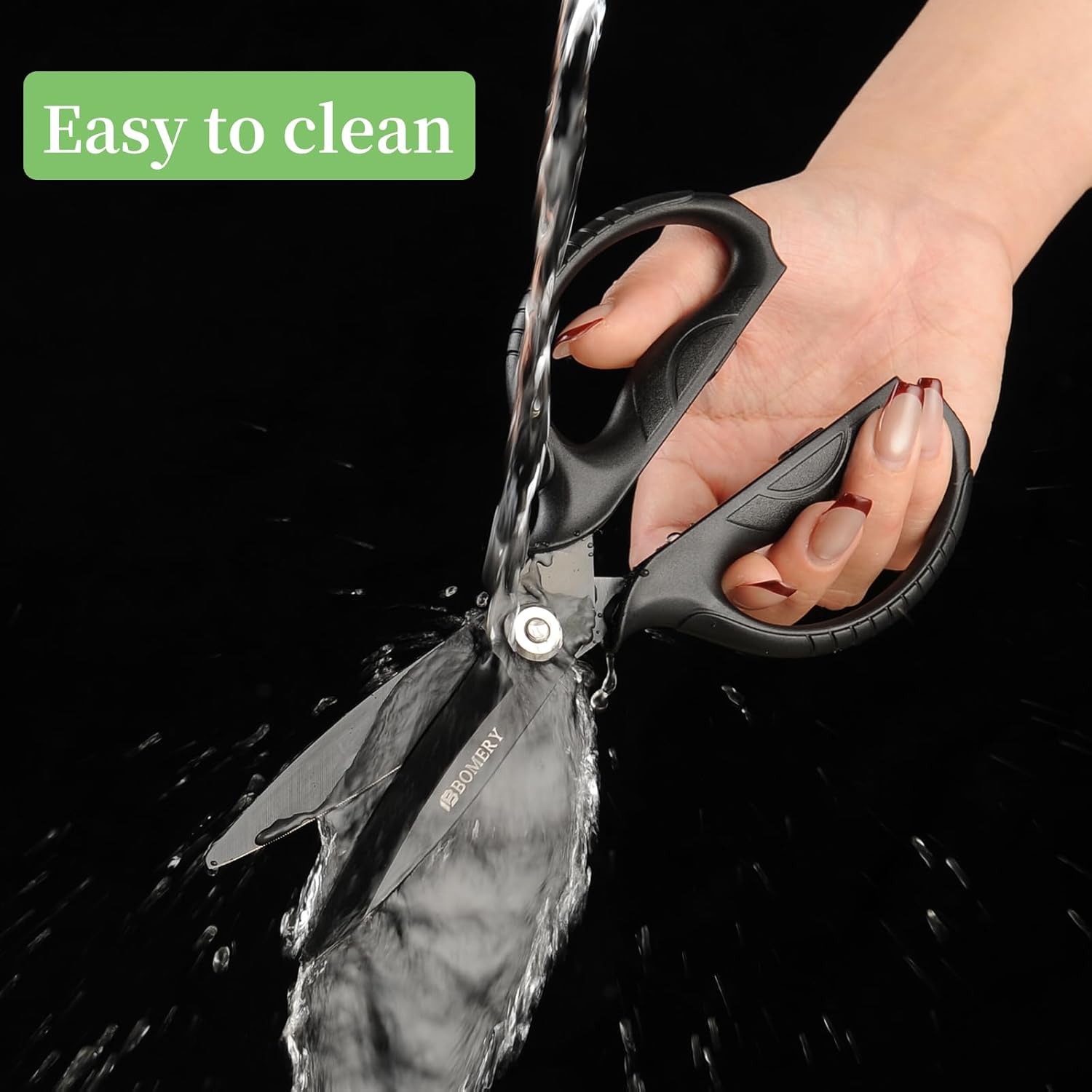 Kitchen Shears, 5CR15MOV Stainless Steel Sharp Kitchen Scissors Detachable, Heavy Duty Food Scissors for Cooking, Poultry, Vegetables, Herbs - Black Titanium Coated