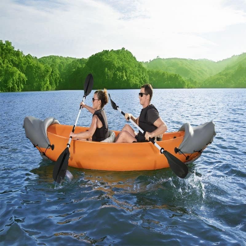 DFT 2 Person Inflatable Kayak 3.21M X 88Cm, Inflatable Boat, Kayak 270Kg/595Lb Load Capacity, Ideal for Racing, Boating and Fishing