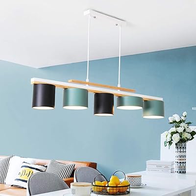 Hylh Moderne Macaron Designer Led Pendelleuchte Esstisch Wohnzimmer Schlafzimmer Hangelampe Holzkunst Design Hangelampe Aluminium Acryl Pendelleuchte Kreative Burolampe 5lamp Amazon De Kuche Haushalt