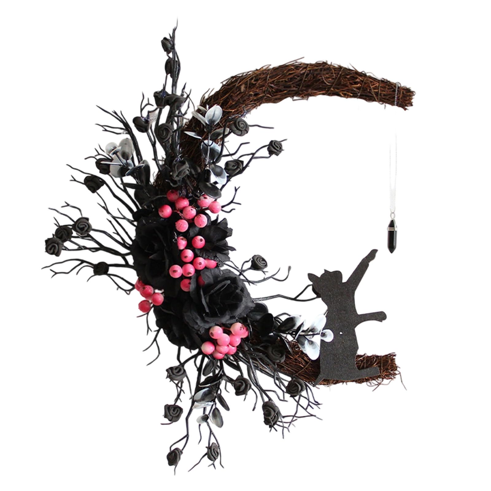 Tsophreniq Whimsical Floral Wreath Decoration Construction Ideal for Indoor Outdoor Year Round Silk Flower Home Decoration