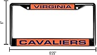 Vista 217 de Rico Industries NCAA Black Laser Cut Chrome Frame 12" x 6" Black Laser Cut Chrome Frame - Car/Truck/SUV Automobile Accessory