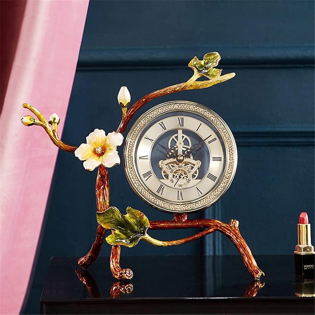 FMURY Enamel Desk Clock Living Room Perspective Gear Clock Desk Decoration Desk Clock Jewelry Ornaments