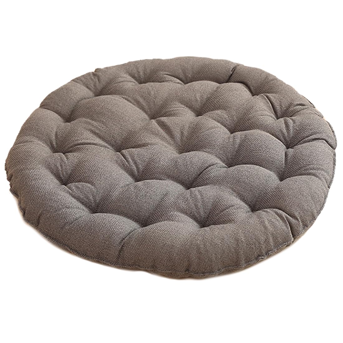 VHJdtE Seat Cushion, Large Round Linen|Pearl Cotton Filling Soft Comfortable Sitting Cushion|All-Season Relaxation Meditation(Gray,45cm(17.7in))